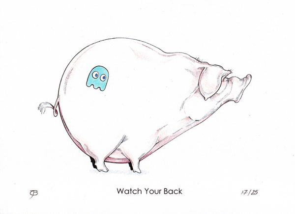 Handveredelter Kunstdruck "Watch Your Back" 17/25