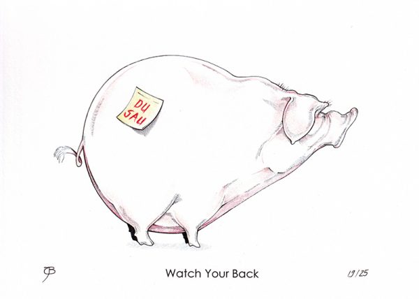 Handveredelter Kunstdruck "Watch Your Back" 19/25