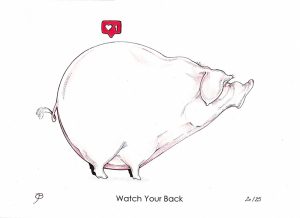 Handveredelter Kunstdruck "Watch Your Back" 20/25