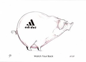 Handveredelter Kunstdruck "Watch Your Back" 22/25
