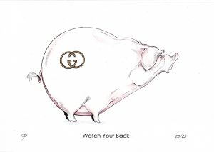 Handveredelter Kunstdruck "Watch Your Back" 23/25
