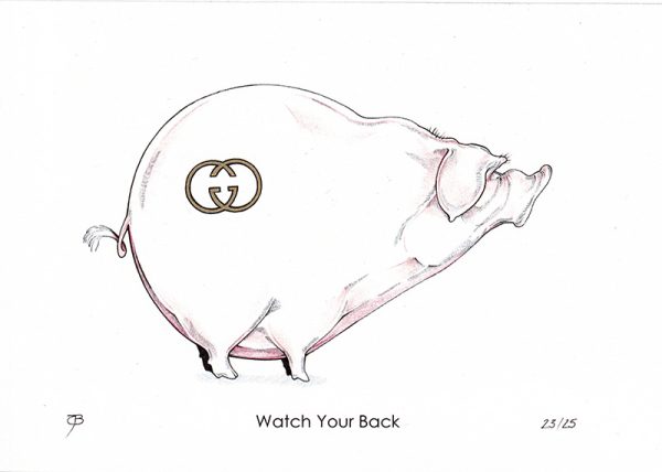 Handveredelter Kunstdruck "Watch Your Back" 23/25