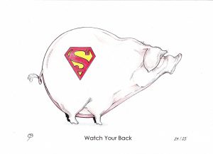 Handveredelter Kunstdruck "Watch Your Back" 24/25