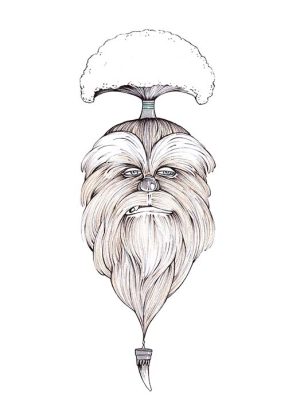 Star Wars Wookiee mit bayerischem Gamsbart